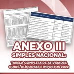 Anexo III Simples Nacional: Tabela completa de atividades, guias, alíquotas e impostos 2022